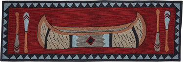 Wilderness Canoe Hooked Rug Runner- 24